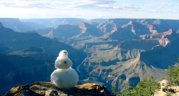 Snowman at the Grand Canyon