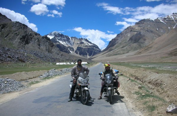 Motorcyclists in the Himalayas