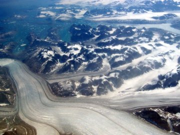 Greenland glacier from the air