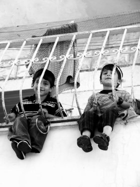 Two boys in the Old City, Nablus