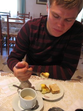 Having tea in Gaiman, Argentina