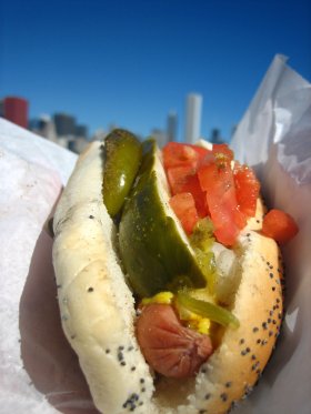 Chicago-style hot dog