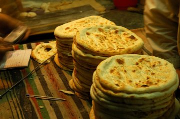 Stacks of roti, Pakistan
