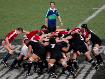 Rugby scrum, New Zealand
