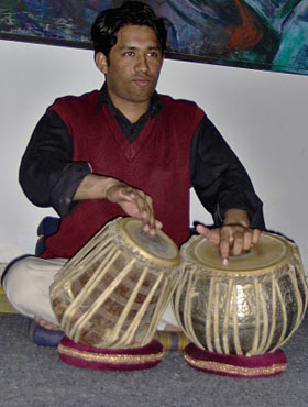 Tabla player at Lahore Chitrkar