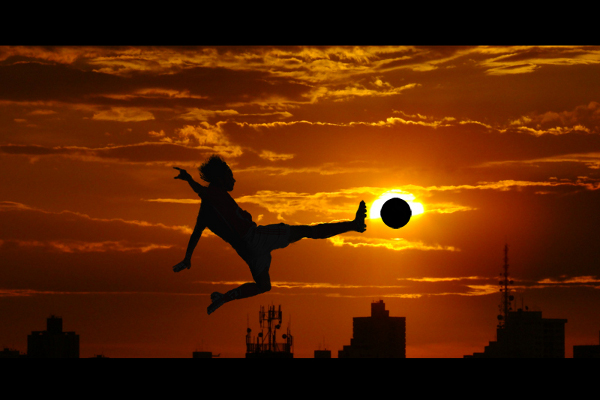 Soccer sunset