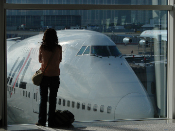 Looking at an airplane nose