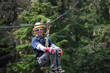 Zip-trekking at Whistler, Canada