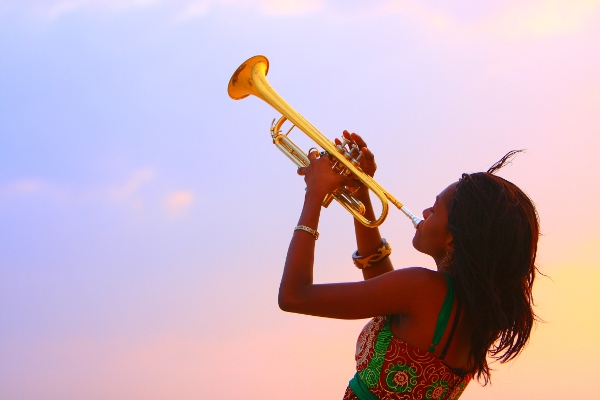 Trumpet at sunset