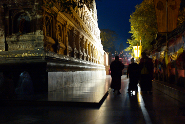Walking meditation at the Bodhi Tree, India