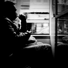 Riding the tram, Amsterdam