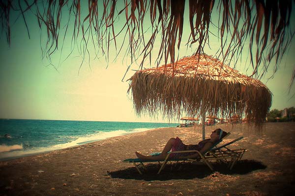 Relaxing on the beach