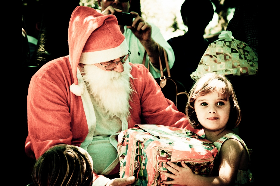 Santa as well as child