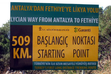 Lycian Way sign