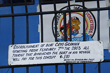 Cayo Granma ferry sign