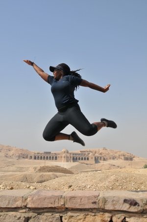 Lola Akinmade jumping