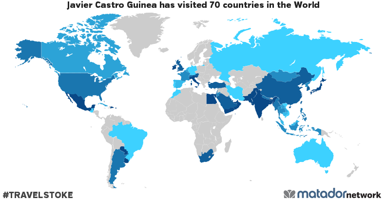 Javier Castro Guineas Travel Map