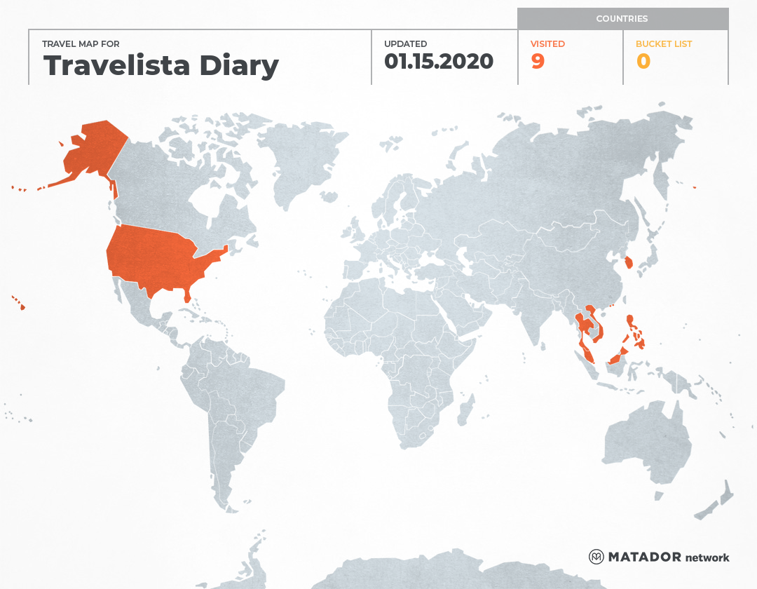 Travelista Diary’s Travel Map