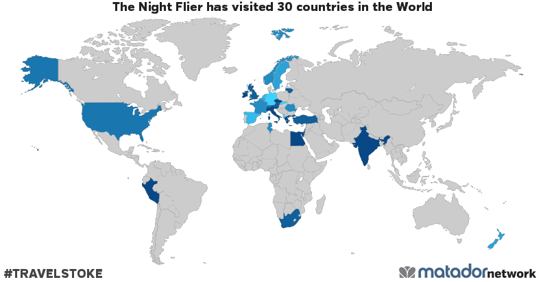 The Night Flier’s Travel Map