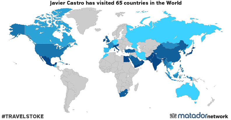 Javier Castro’s Travel Map