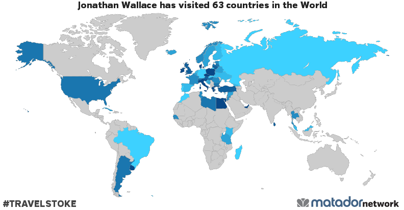 Jonathan Wallace’s Travel Map