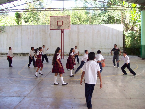 Playing basketball in Mexico