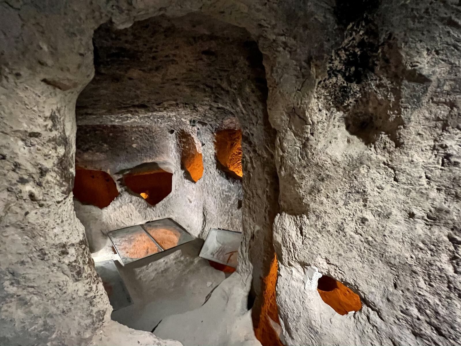 Exploring caves after a Cappadocia hot air balloon ride