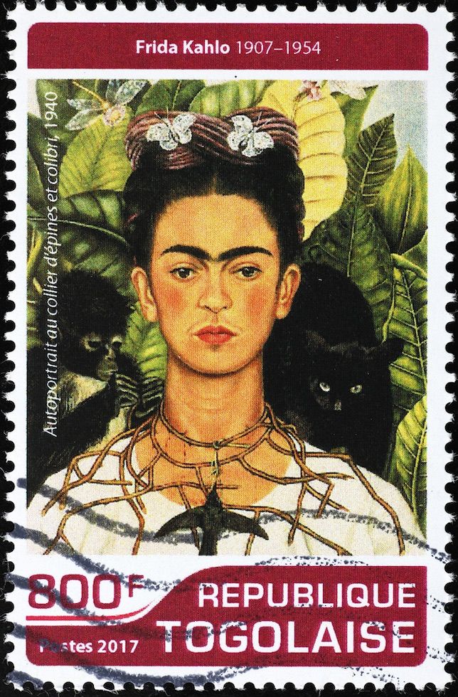 Frida Kahlo Self-Portrait with Thorn Necklace and Hummingbird