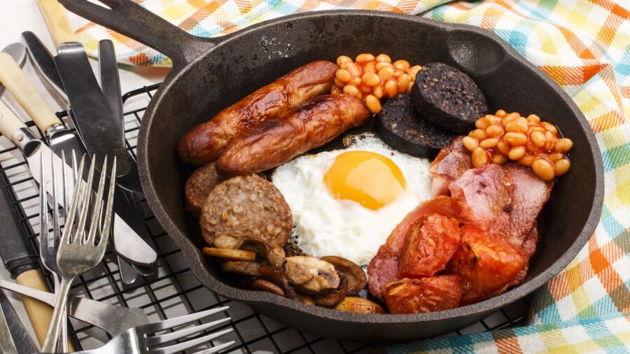 Full Irish breakfast hangover food