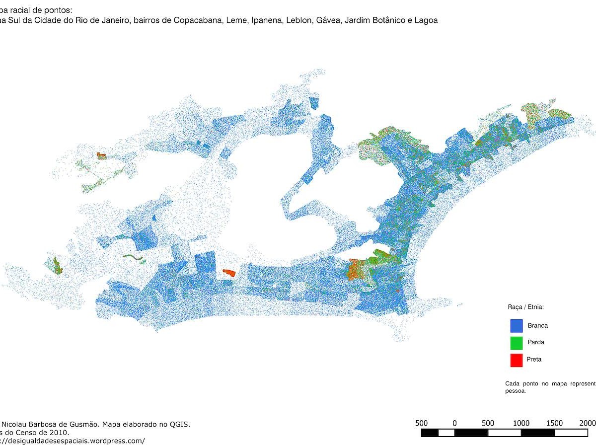 Rio de Janeiro racial Map. Race map