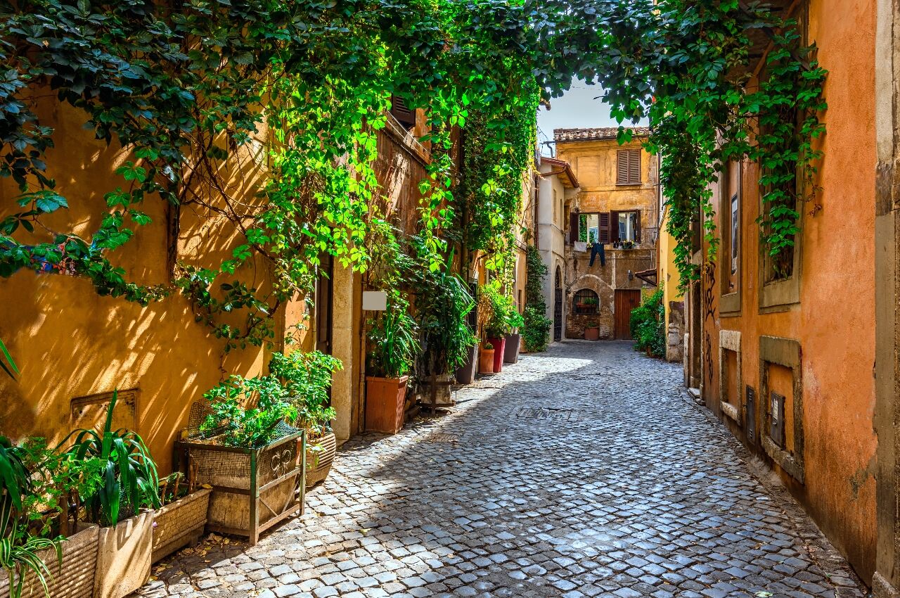 Narrow street in Rome one of the best gay friendly cities in europe