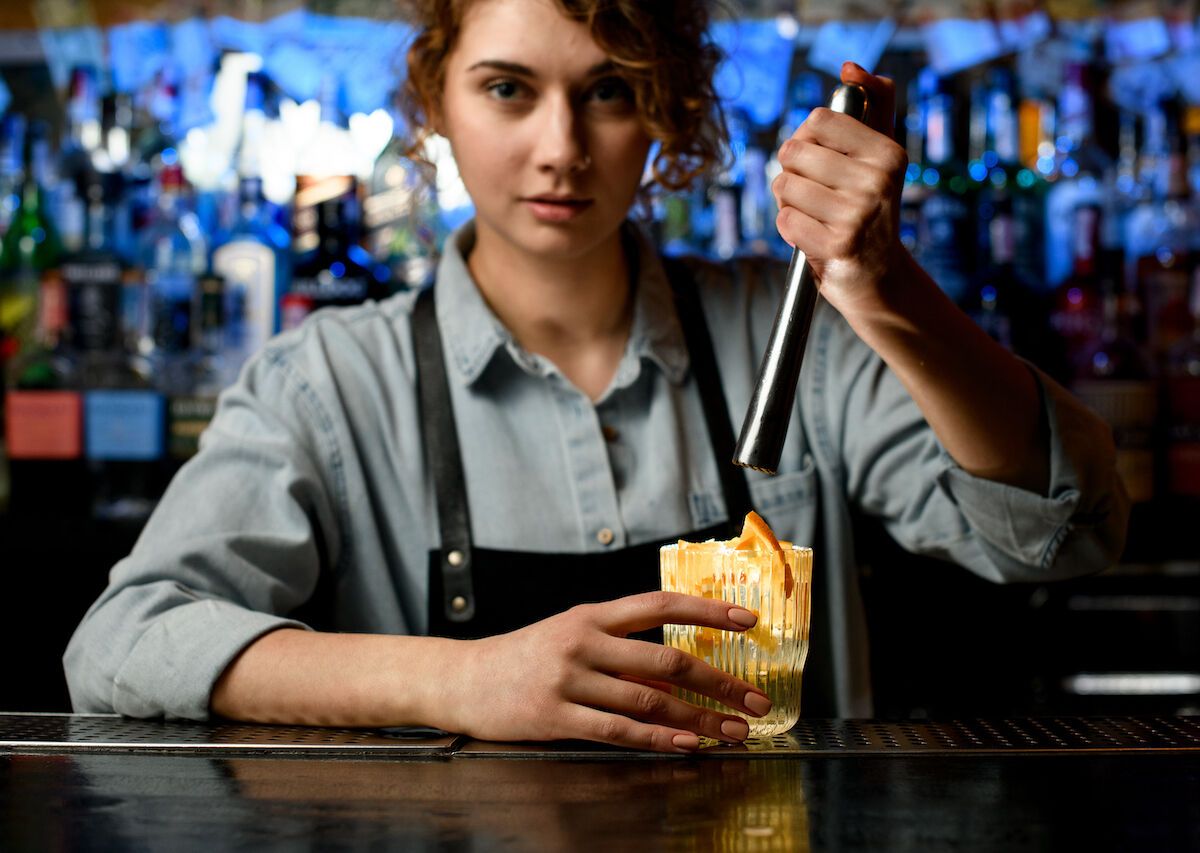 female bartender