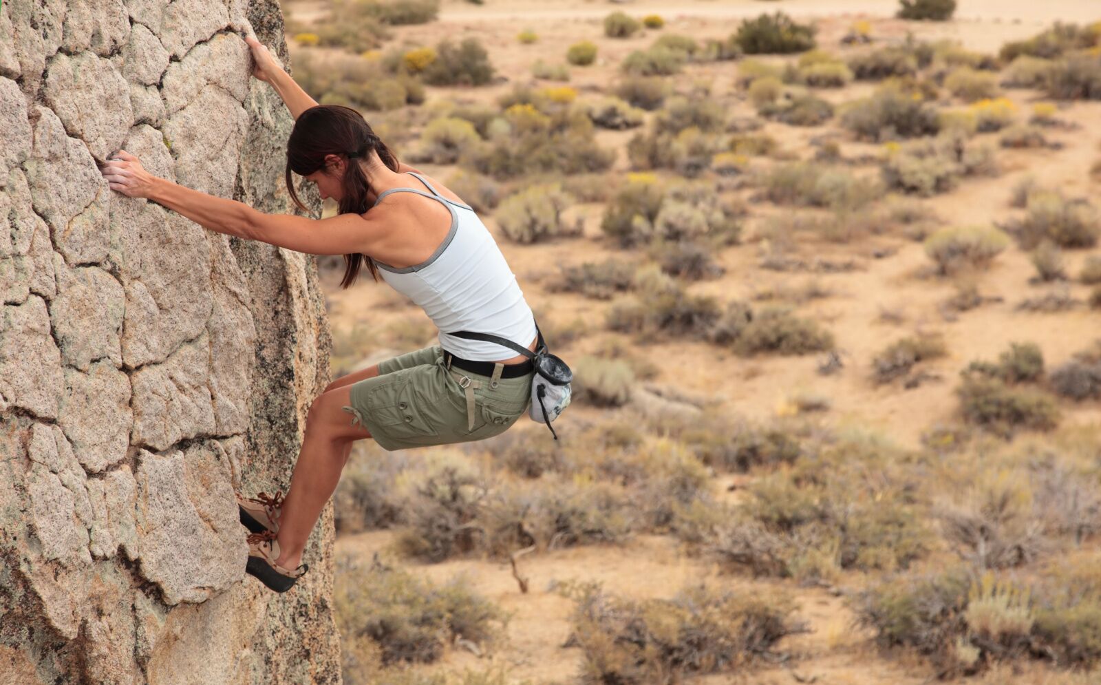 best climbing towns - woman in bishop CA