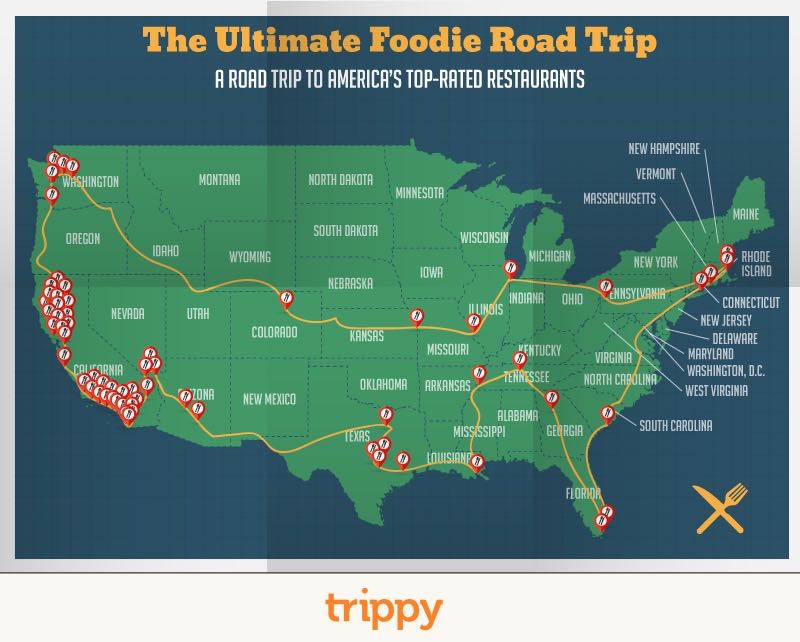 road trip food map