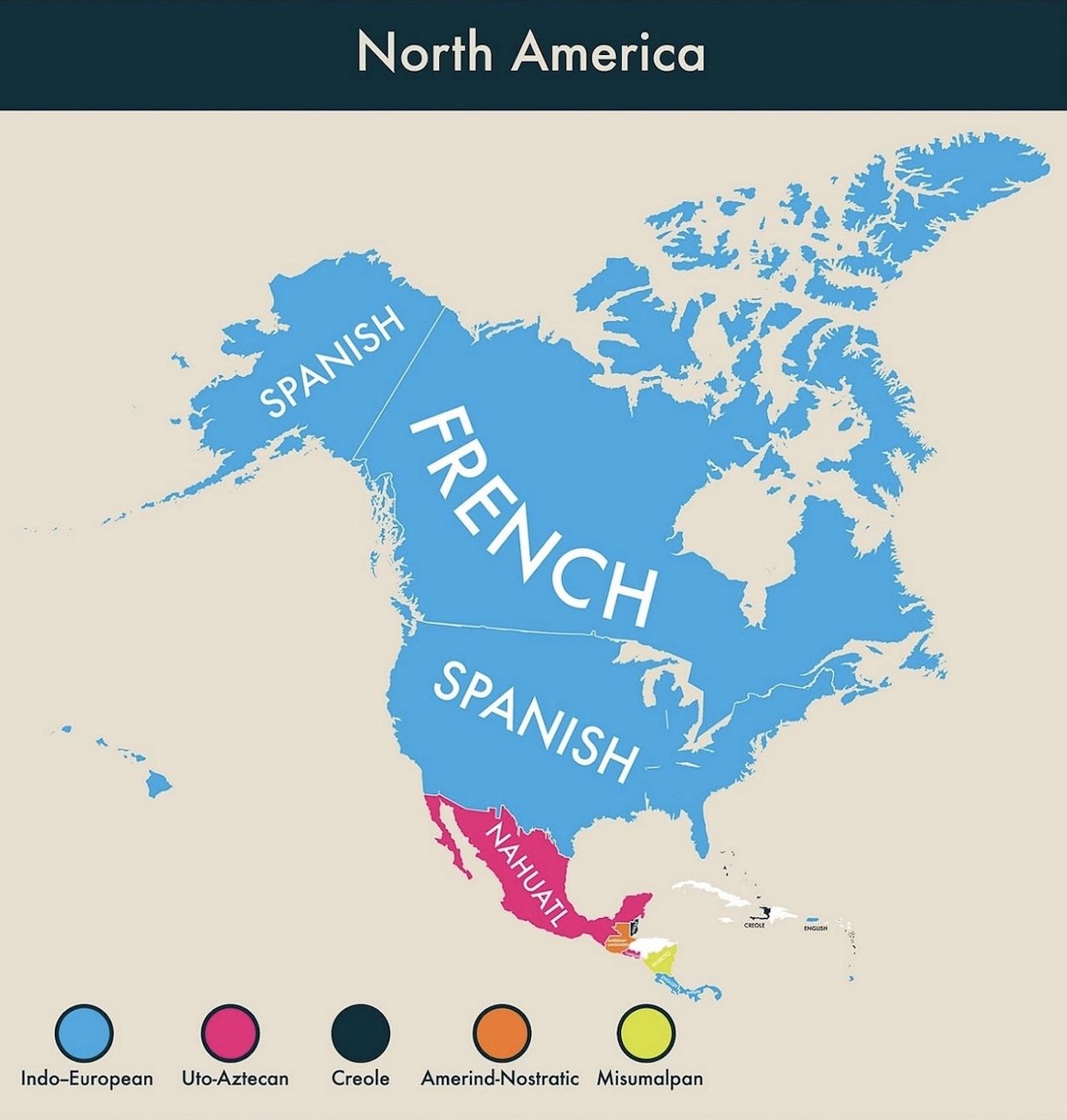 North America most commonly spoken second language