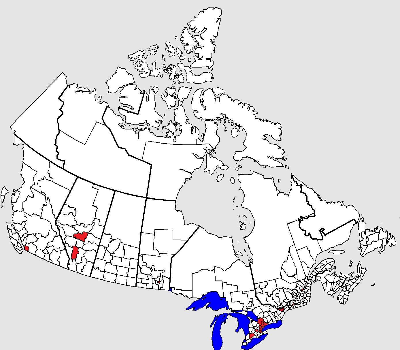 Canada population density map