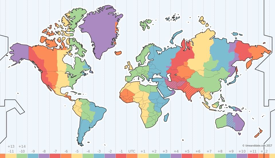 gmt time zone map