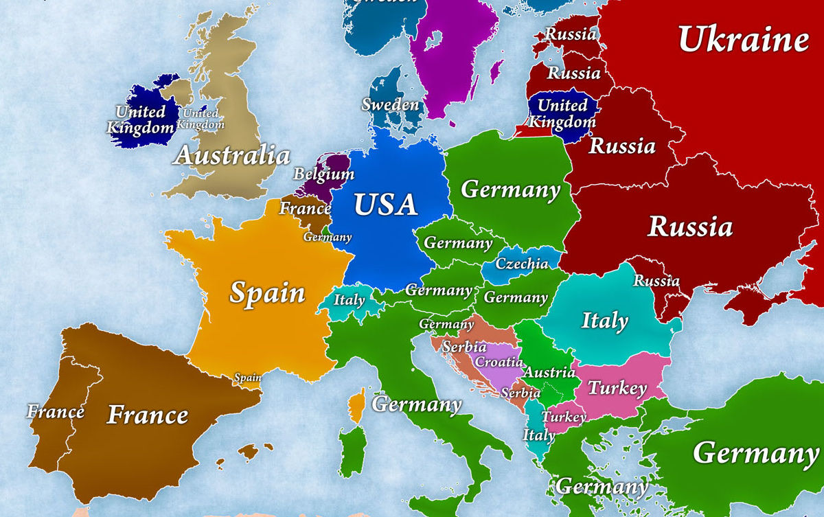 Check Out This Map of Europeans' Favourite Destinations to Emigrate To.