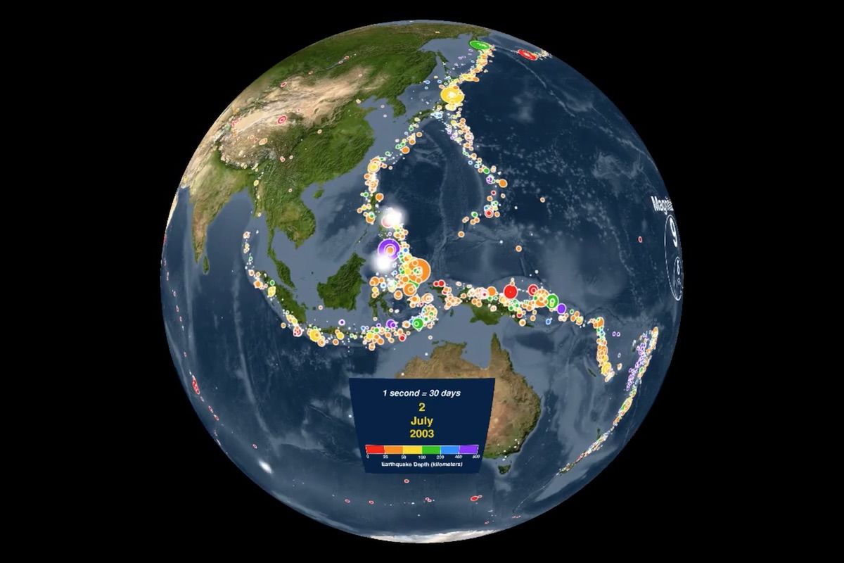 This Amazing Animation Shows Every Earthquake Recorded Between 2001 And ...