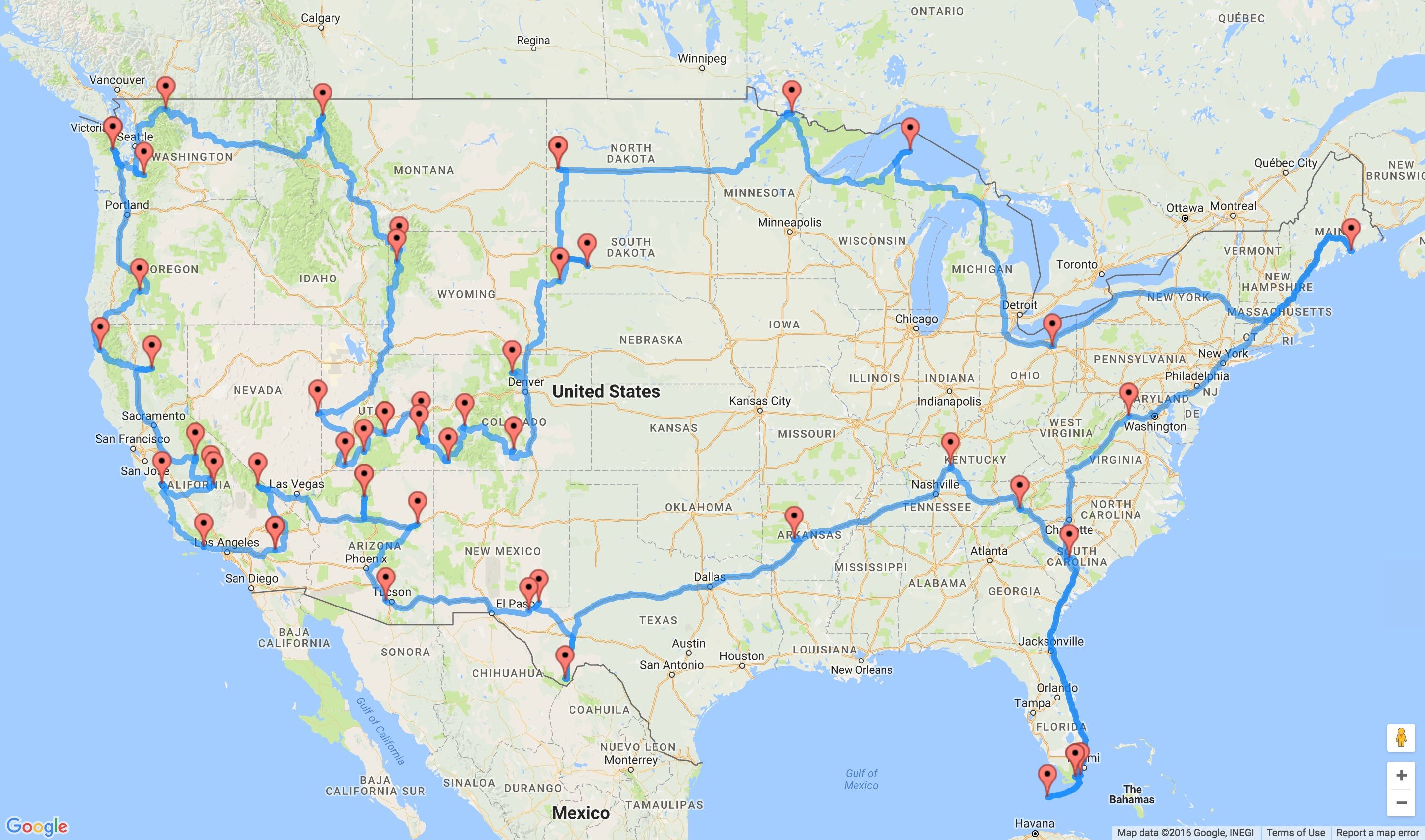 2016 US National Parks road trip