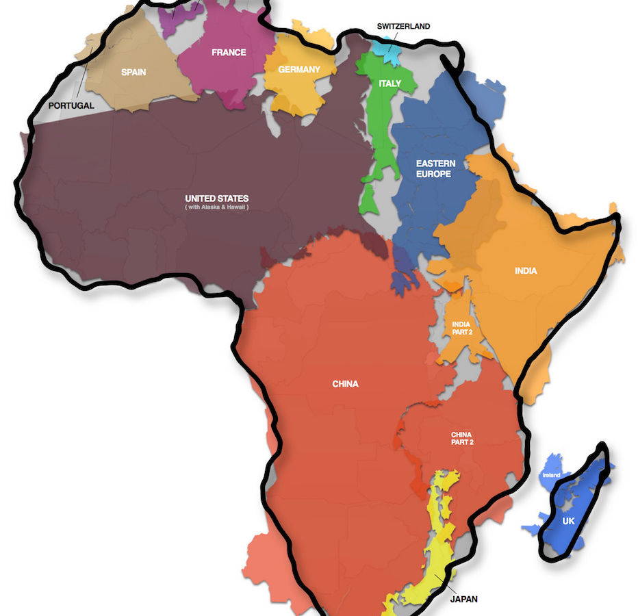 World Map Actual Size This Map Shows The Actual Size Of Africa And It Is Mind-Boggling.