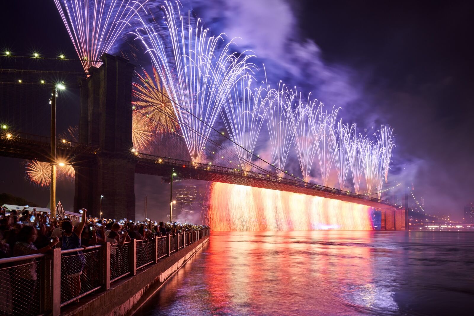 New York City, NY, USA - July 04, 2019: 4th of July Independance Day Fireworks (Macys)