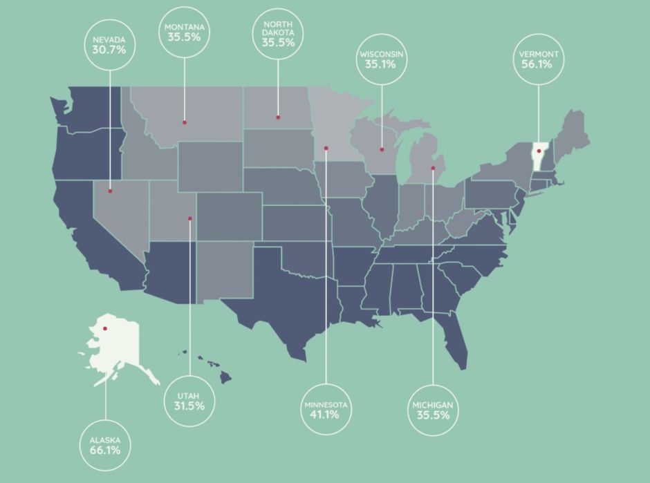 Chance Of White Christmas Map 2022 The Chances Your State Has Of Getting A “White Christmas” This Year