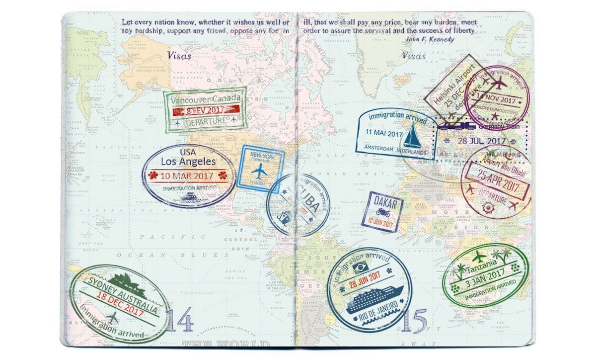 carribean islands travel stamps