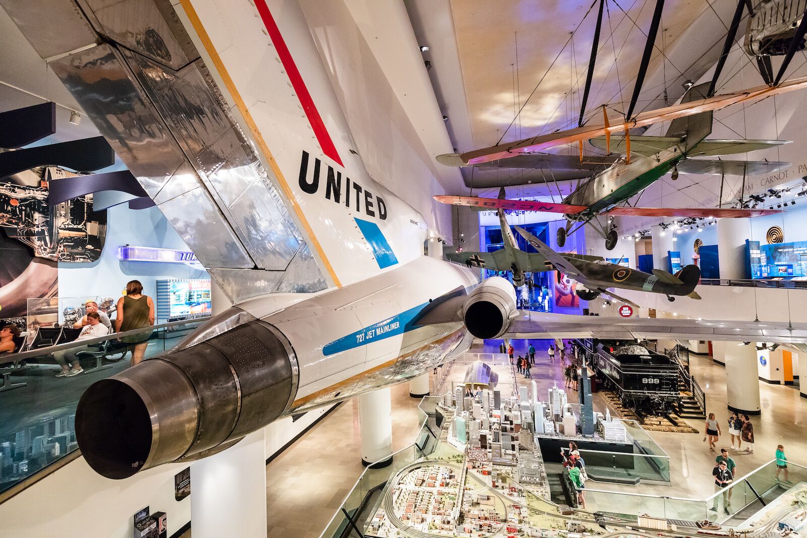 Plane exhibits at the The Museum of Science and Industry in Chicago. The Museum of Science and Industry is one of the best museums in Chicago