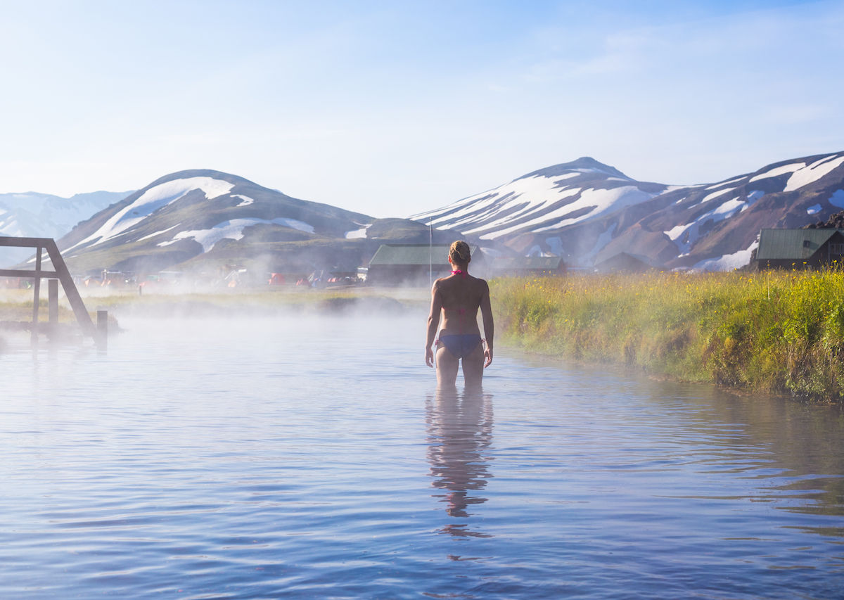 Enjoy the good weather. Travel spots in Iceland. Spring in Iceland weather.