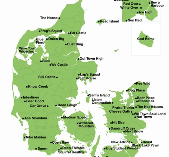 Funny place names denmark
