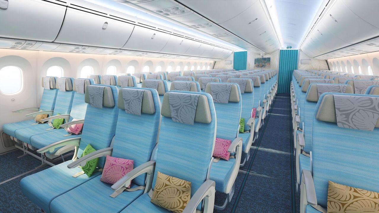 Air Tahiti Nui economy coolest airplane interior