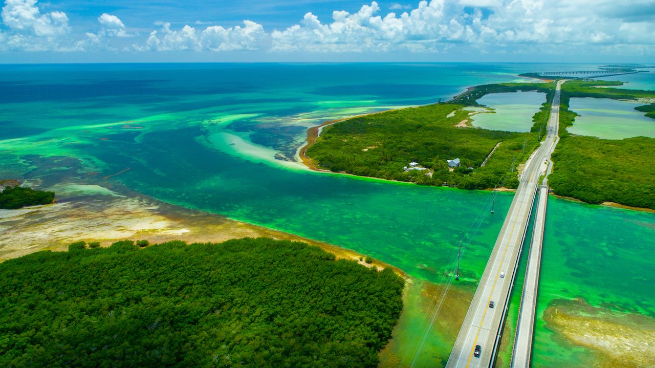 Overseas highway to Key West island, Florida Keys