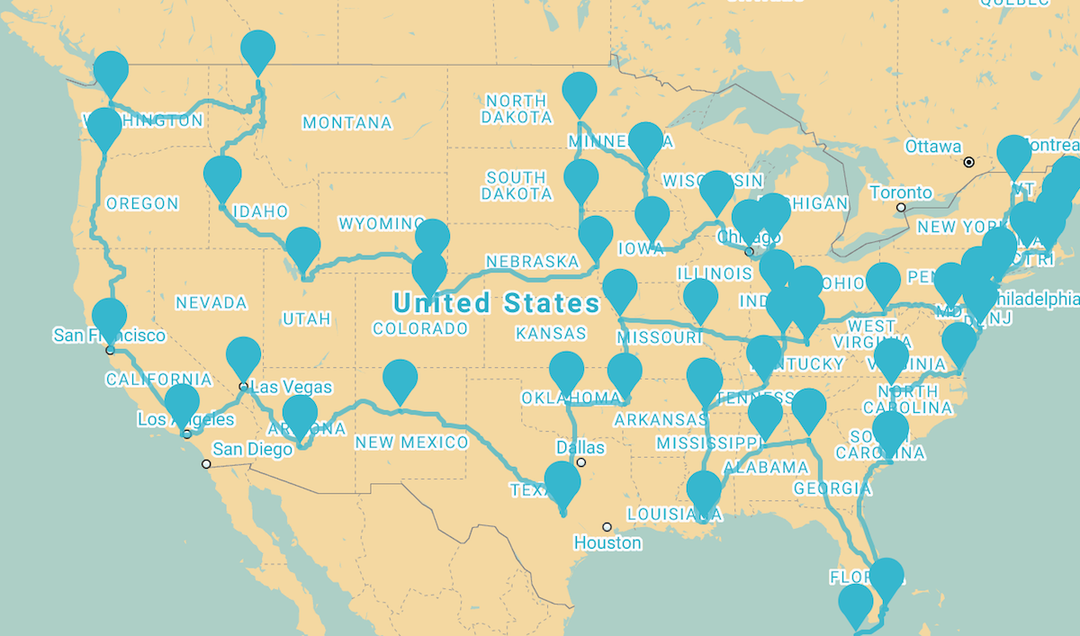 Map of Best Food Places in Each US State